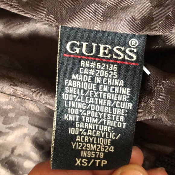 Guess Jeans Genuine Leather Moto Brown Cheetah print Jacket - Picture 3 of 11